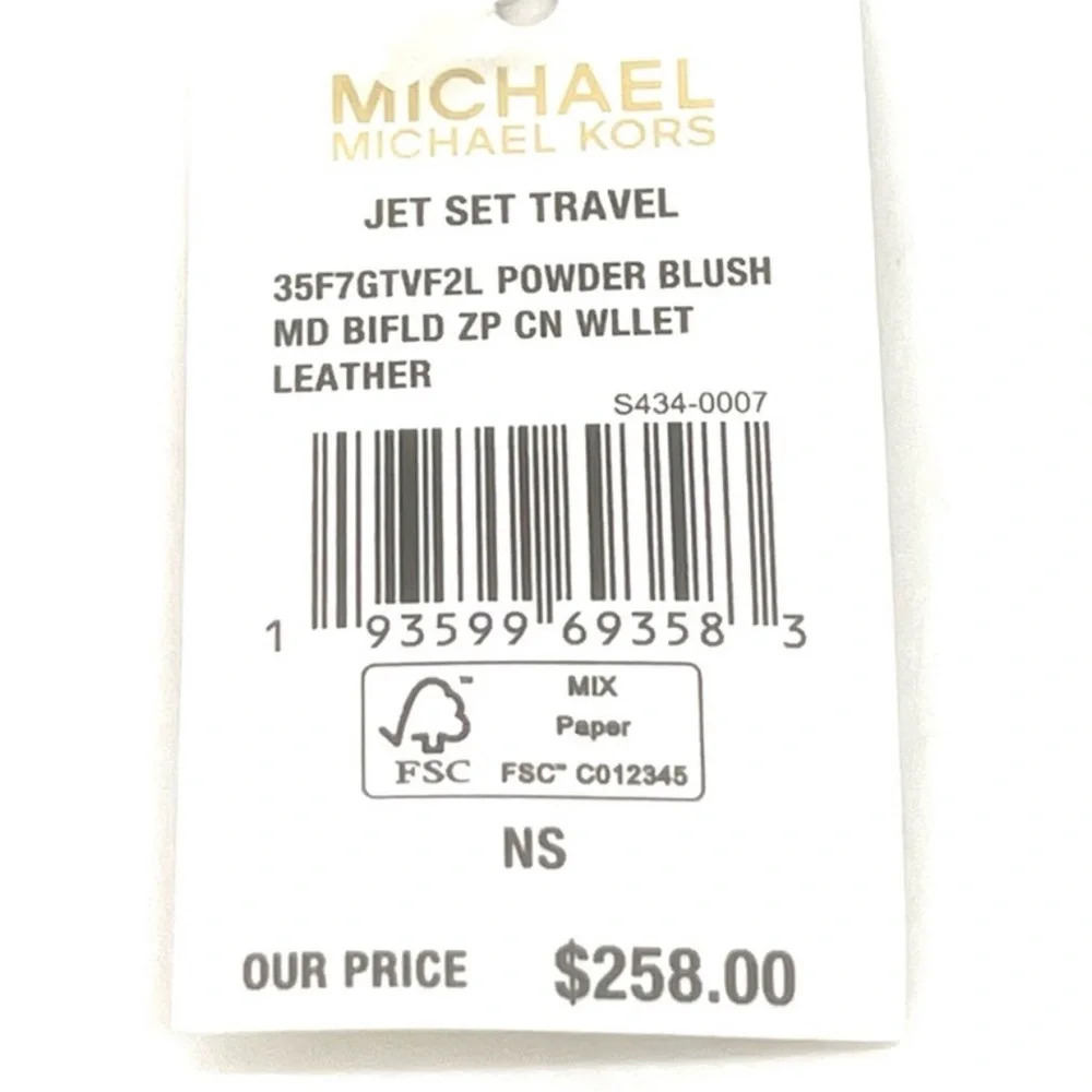 Michael Kors Medium Bifold Zip Chain Wallet Powder Blush (NWT) - Picture 8 of 8